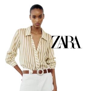 ZARA FLOWY STRIPED SHIRT